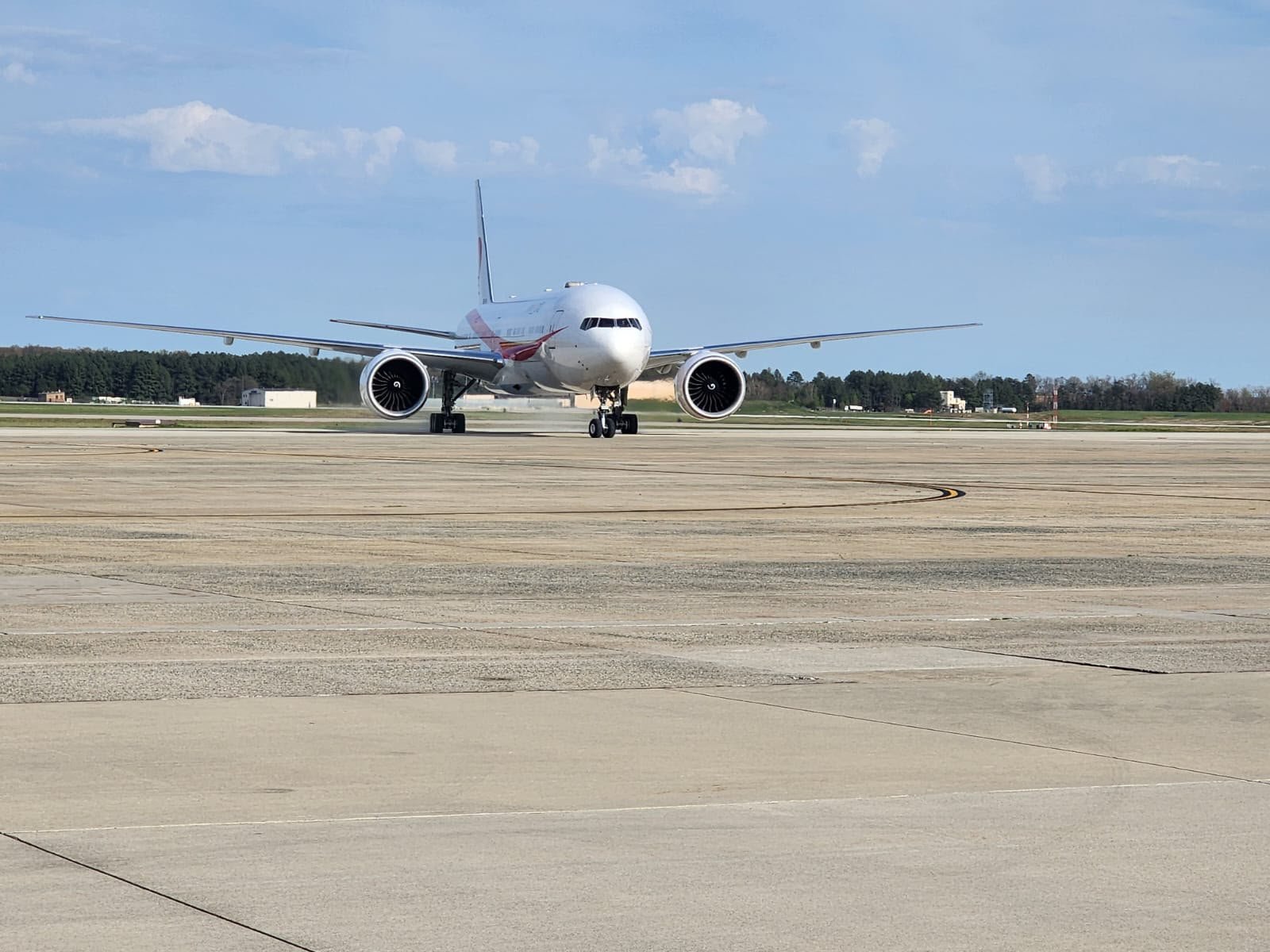 An aircraft on the runway